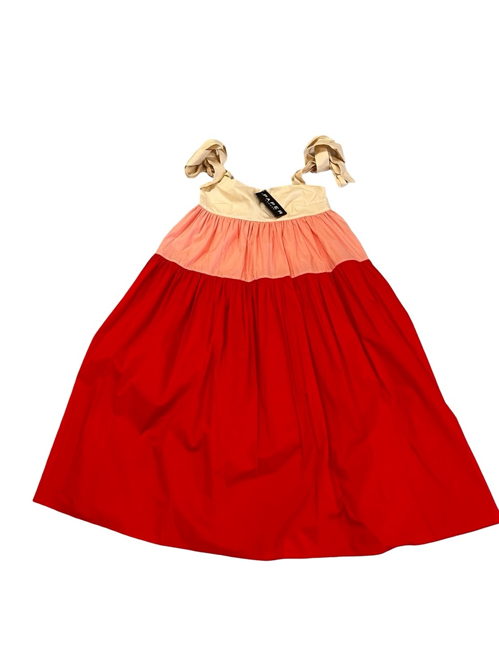 NWT Paper London Colorblock Tiered Midi Sun Dress Cruise Pockets Shower UK Sz 6